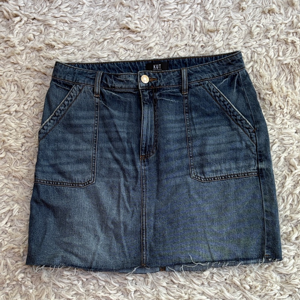 Kut from the Kloth Indigo Denim Mini Skirt size 10
